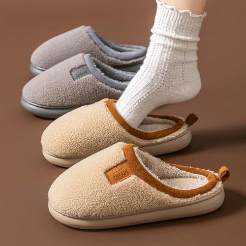 Women’s Plush Slipper Terry Fleece Lining Cozy Warm House Slides 2025 Winter Fall Cozy Anti-Slip Bedroom Slipper4