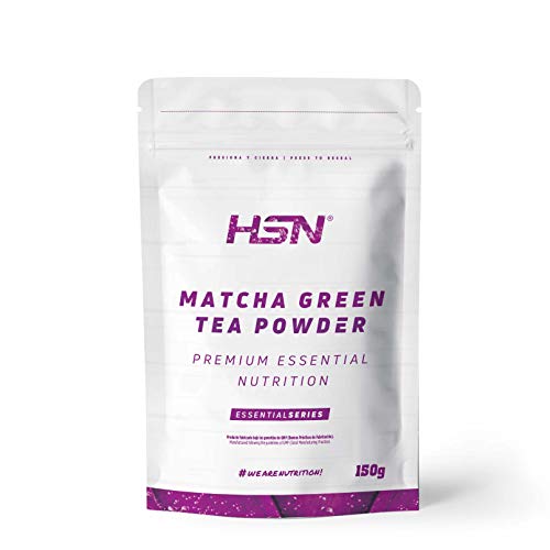 Té Verde Matcha en Polvo de HSN | Sabor Natural 150 g = 150 Tomas por Envase 100% Natural Sin Añadidos | 15% de Polifenoles | Tamizado Extrafino | No GMO, Vegano, Sin Gluten