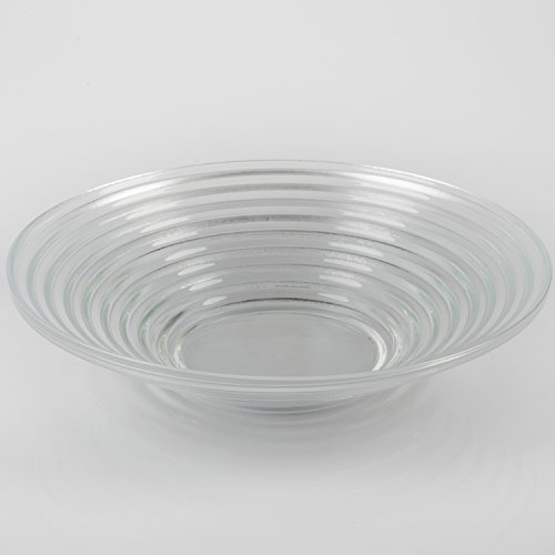 INNA-Glas Fuente estriada de Cristal Selma Deluxe, Transparente, 6cm, Ø 27cm - Cuenco de Vidrio - Bol Decorativo