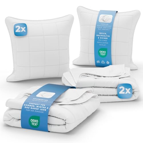 Moon Classic 2er Bettenset 4-Jahreszeiten inkl. Kopfkissen 135x200 cm/80x80 cm 100% Polyester (564472)