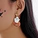 Gmai Halloween Pumpkin Pendant Earrings Orange Gold Low Allergy Alloy Candy Charm Ghost Autumn Women Halloween Cute Jewelry (Ghost Pumpkin Earrings)