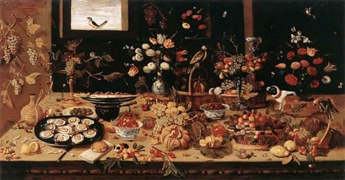 Nature Morte Jan Van Kessel Grand Tableau Moderne pour Habiller un Mur Blanc Salon 60x90cm