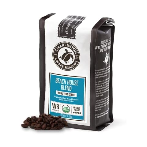 Charleston Coffee Roasters | Specialty Organic Whole Bean Coffee | Hand Picked, Premium Slow Roast (Beach House Blend, Dark Roast) 12 Oz Cover