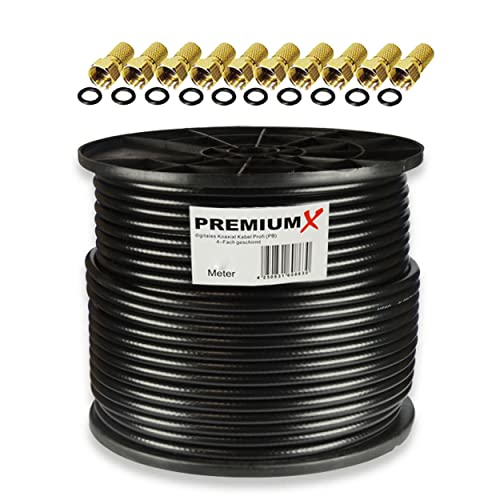 Câble coaxial 4 voies Premium X blindé 135 dB en cuivre pur avec fiches F