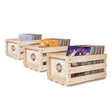 Crosley AC1004A-NA Record Storage Crate Holds Up to 75 Albums, Natural
