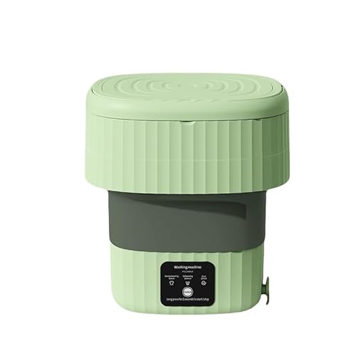 HIYOKU 小型洗濯機 折り畳み式 フルオートマチック洗濯機 コンパクト 12L 洗濯乾燥機 脱水機能付き 学生寮・一人暮らし・アパート 省スペース 静音 110-220V対応 靴下/下着/ベビー服洗い 小物用 洗浄 急速脱水 (グリーン,9L)