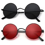 KALIYADI Round Polarized Sunglasses for Men Women Retro Metal Hippie Circle Style Sun Glasses UV Pro