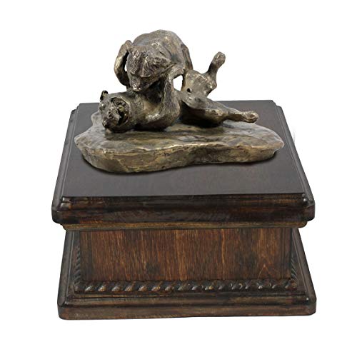 Urne pour les cendres de chien Pit Bull statue commémorative en bouleau