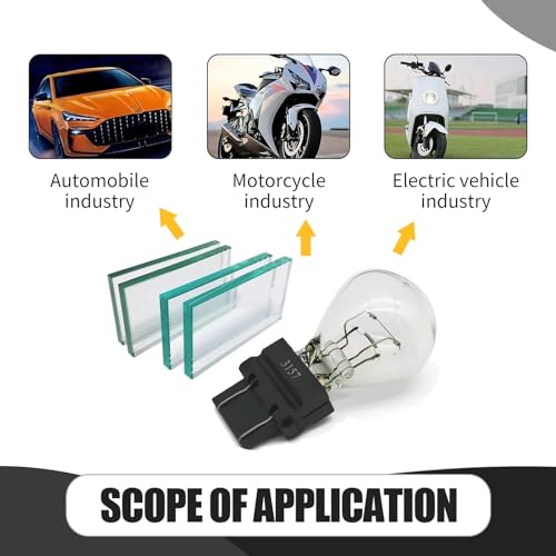 image for Tesnaao 10 Pack Car Instrument Light Bulb, 3157 Brake Light Bulb, 12V 