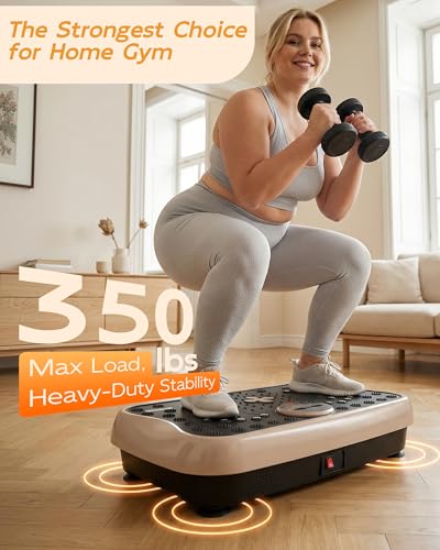 Image of Vibration Plate Exercise Machine, Vibrating Plate for Lymphatic Drainage Weight Loss, Full Body Shake Plate with Resistance Bands, Clover Design Vibration Board for Health & Good Luck Home Gym Gifts
