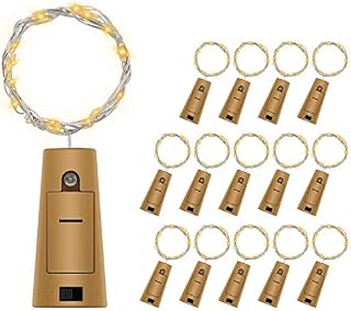 14 Packs Cork Lights for Wine Bottles, Bizoerade 39inch/ 100cm 20 LED Copper Wire Bottle Lights String Starry LED Lights for Bottle DIY, Party, Decor, Christmas, Halloween, Wedding- Warm White