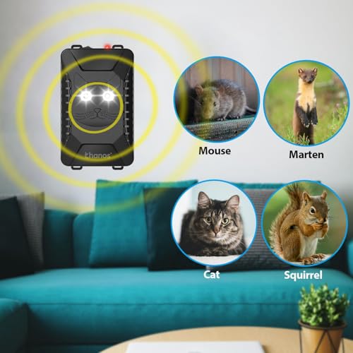 MEKEET Marderschreck, Testsieger Mit Marder, Marderabwehr Dachboden Mit Ultraschall & Blinklicht, Marderschutz FüR Kfz, Motorraum, Haus, Garage, Keller FüR 90m²