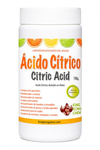 ÁCIDO CÍTRICO 1 kg – Limpiador del Hogar - Incluye cacito dosificador - 100% Puro y Biodegradable - Para Cocinas, Baños y Hogar en general - DIASA