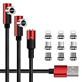 Kompatibilität: 3 verschiedene magnetische Adapter, Blitz, Typ C und Micro USB, erfüllen die Ladeanforderungen Ihrer verschiedenen Mobiltelefone und Geräte wie Phone Samsung Huawei Sony Motorola HTC Lumia Nexus OnePlus Xiaomi LG Kindle und mehr