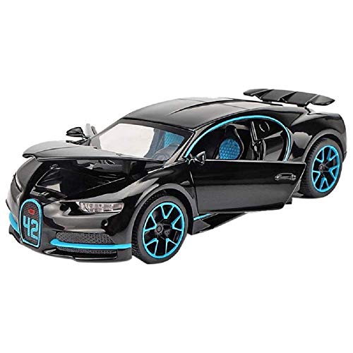 Image of 1:32 Bugatti Chiron zinc Alloy Pull Back Car Diecast Electronic Toys with Lights and Music,Decorative,Mini Vehicles Toys for Kids,Boyfriend,Young Peoples Gift-Multicolor