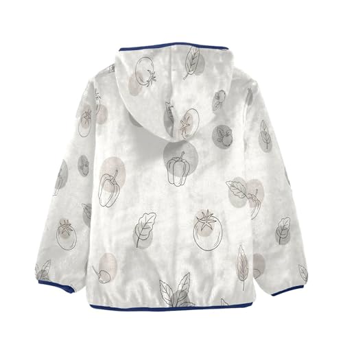 Vegetable Pattern Toddler Fleece Jacket Girl Boys Hooded Fleece Jacket Coat Warm Outwear Zip-up 3-10T2