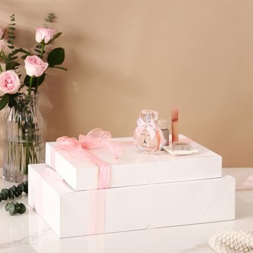 NATIVICO 10 Sturdy White Gift Boxes for Presents - Premium Gift Boxes with Lids - 4-inch Deep Robe Boxes and Shirt Boxes - Image 7