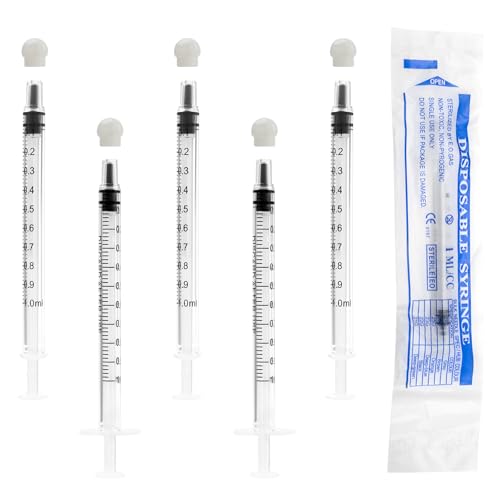 10 Stück 1 ml Spritzen Kolostrum Spritze Einwegspritzen Kunststoffspritzen mit Kappen Ohne Nadel Dosierspritze für Nachfüllen und Messen von Flüssigkeiten Labors Tierfütterung