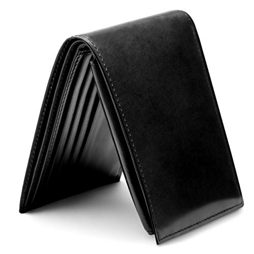 Image of Bosca Men's Leather Wallet with Removable ID Passcase - Bifold Wallet for Men With 8 Card Slots, Premium Hand-Stained Leather With Gift Packaging, Black