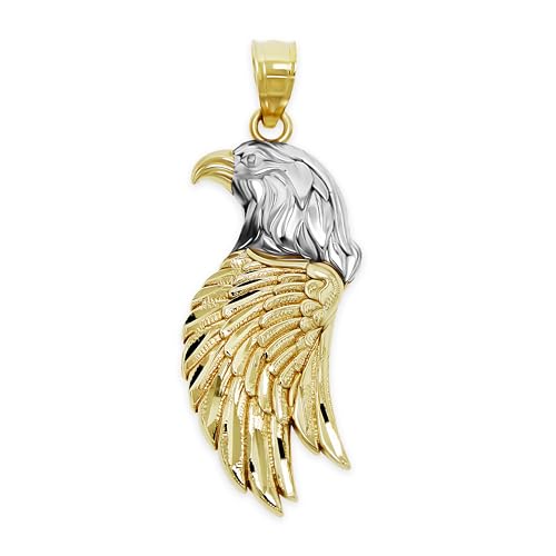 Gold Bald Eagle Charm Pendant - 10 Karat Gold - Eagle Jewelry - Animal Pendant - American Eagle Charm Jewelry