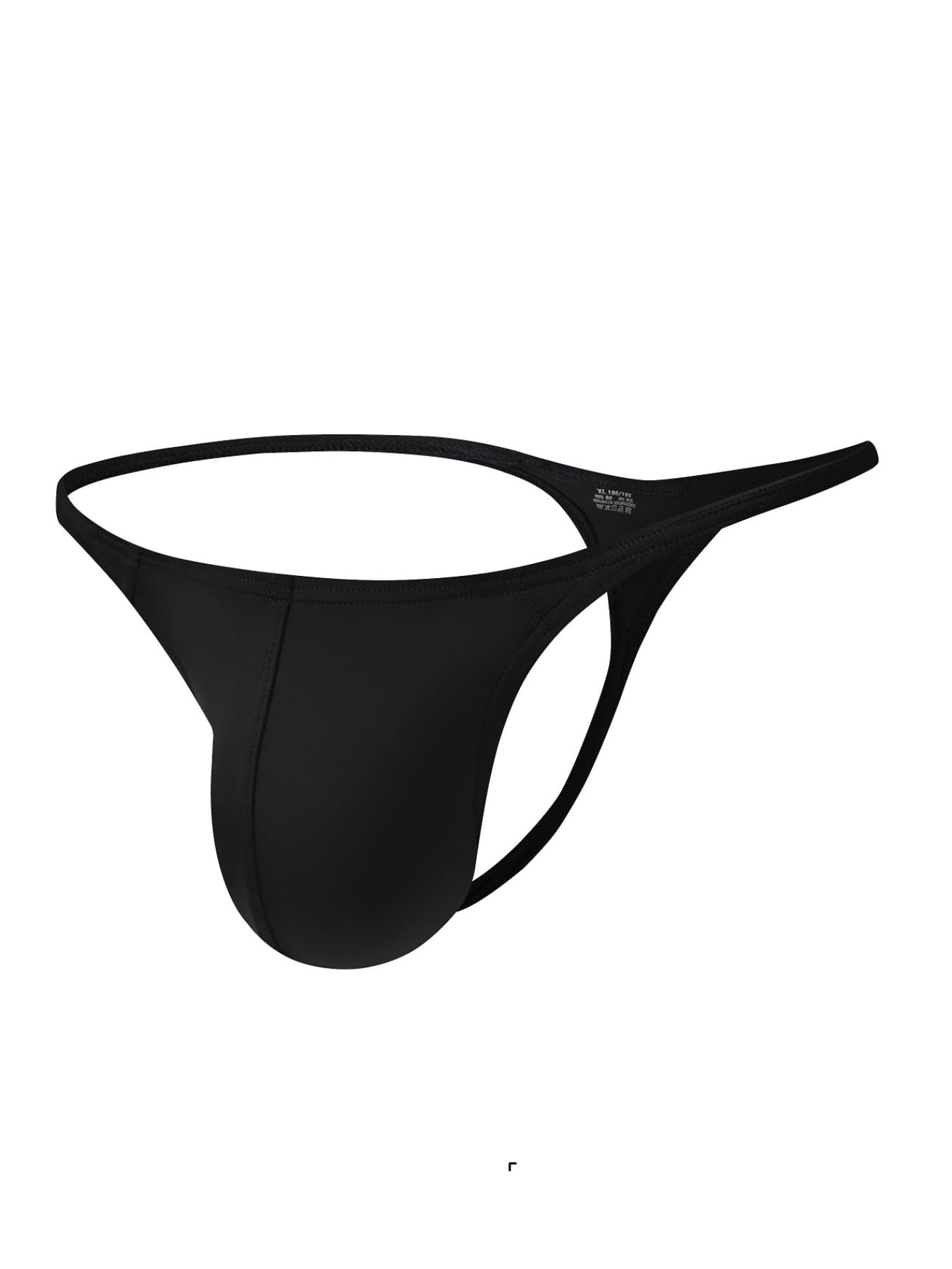 String en Nylon pour Homme - Dos en T sans Couture - Slip Sexy Taille Basse - G-String Bulge Pouch sous-vêtements Noir/Noir