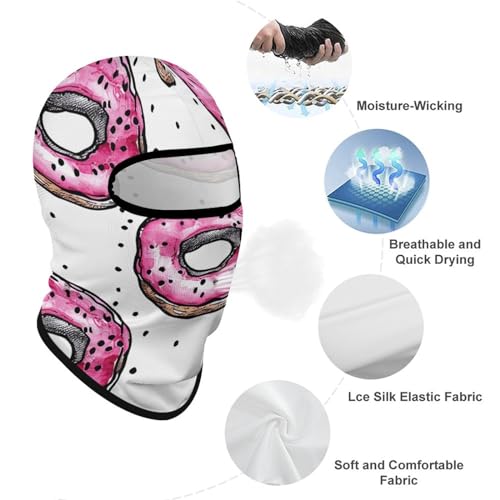 Balaclava Face Mask for Men Women Peach Donut Pattern Full Mask for Outdoor Sport Cycling Fishing Cap miniatura 3