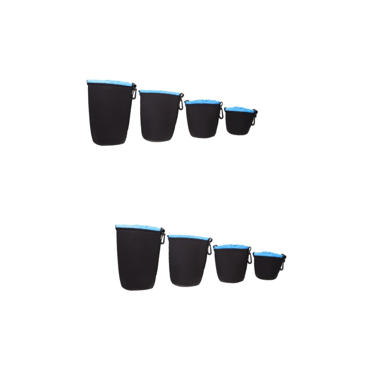 2 Series Funda para Lentes De Cámara Neopreno Protección contra para Objetivos DSLR Y Mirrorless Portátil Azul 4 Piezas*2