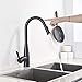 REPLYSAT Matte Black Bathroom Kitchen Sensor Faucet Hot & Cold Mixer Tap Sense Crane 2 Function Modes Pull Out Spout Modern