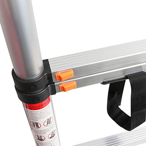 BEETRO 12.5ft Aluminum Telescoping Ladder, Extension Folding Ladder, Multipurpose Ladder for Roofing Business, Outdoor Working, Household Use and More, 330 LB Capacity