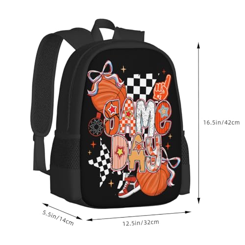 Retro Basketball Lightning Bolt Game Day Backpack Large Capacity Backpacks Leisure Travel Daypack 12.5X5.5X16.5 inch2