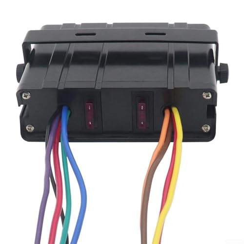Panneau de commande 12V 40A noir à 6 interrupteurs à bascule