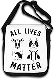 Photo Gallery all lives matter go vegan borsa a tracolla bianco Photo Gallery all lives matter go vegan borsa a tracolla bianco