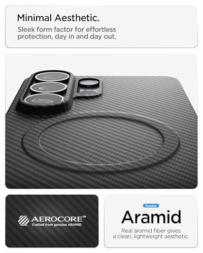 Image of Spigen Air Skin Aramid MagFit | Samsung Galaxy S26 Ultra Case [WPC Qi2 Certified] Galaxy S26 Ultra Back Cover | Aramid Fiber+PC - Black