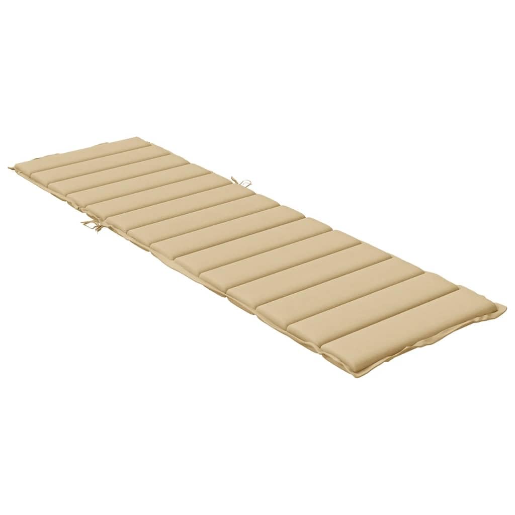 vidaXL Cojín para Tumbona Tela Beige Melange 200x50x4 cm, cojín de Exterior, cojín Asiento de jardín, cojín para Muebles de jardín, cojín de jardín