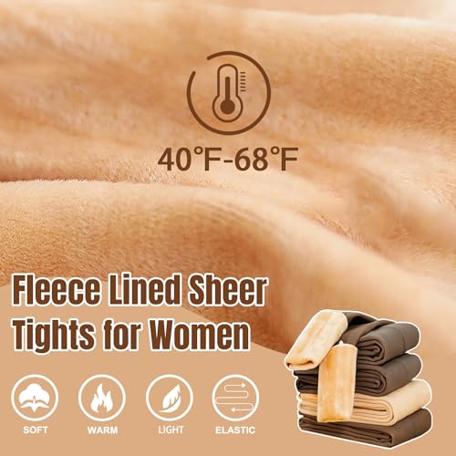 Fleece Lined Tights Women Warm Thermal Tights Sheer Fake Faux Translucent Pantyhose Winter Thick Tights Leggings for Women3
