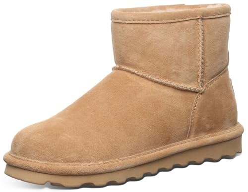 BEARPAW Alyssa Women's Slip-On Winter Boots Iced Coffee Size 9 | Comfortable Ankle Boot | Casual Winter Shoes for Women
