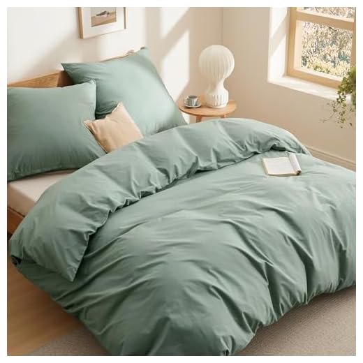 BEDSURE Beddengoed 220 x 240 cm, katoen, groen, beddengoedsets 220 x 240 cm, dekbedovertrek, 3-delig met 2 kussenslopen 80 x 80 cm, Oeko-Tex, groen, met ritssluiting