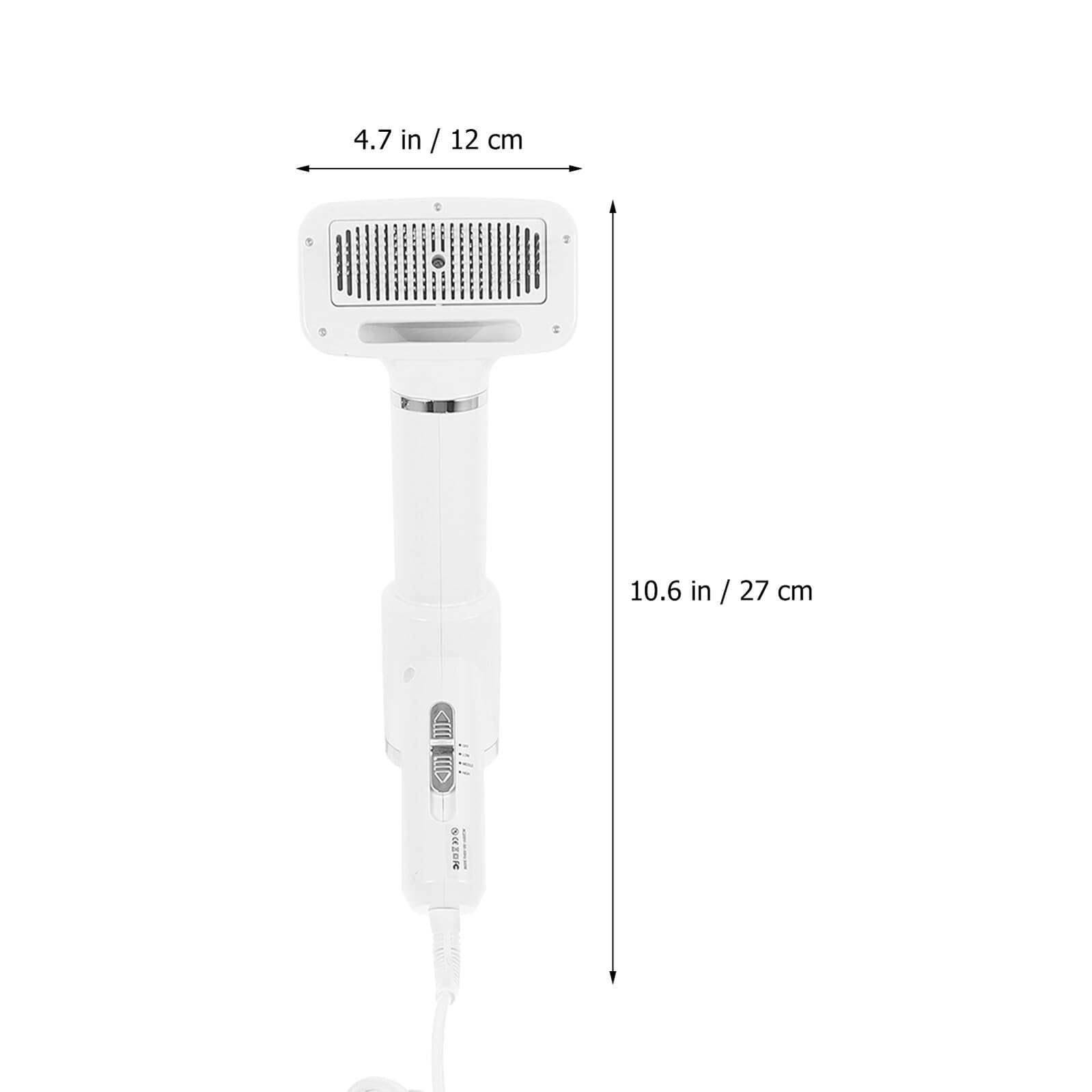 Secador de Pelo para Mascotas, Cepillo de Aseo Portátil Blanco | Perros y Gatos, Plástico, Uso Doméstico, Diseño Compacto, Secado Aire Caliente