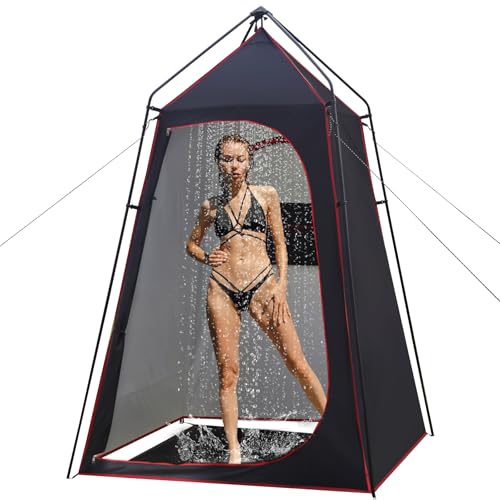Camping Shower Tent, refugio portátil para ducha y privacidad al aire libre, 7.2 FT, fácil instalación, con piso y protección UPF 50+, ideal para senderismo, pesca y playa