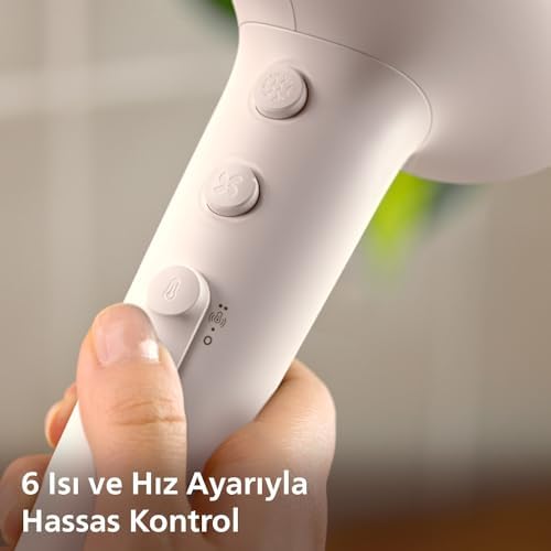 Philips Saç Kurutma Makinesi, ThermoShield Isı Koruma Teknolojisi, 2 Kat İyonik Bakım, 6 Kademeli Hız ve Sıcaklık Ayarı, Soğuk Hava Üfleme, 2100W Güçlü Performans, Parlak Saçlar, BHD500/00 - Görsel 4