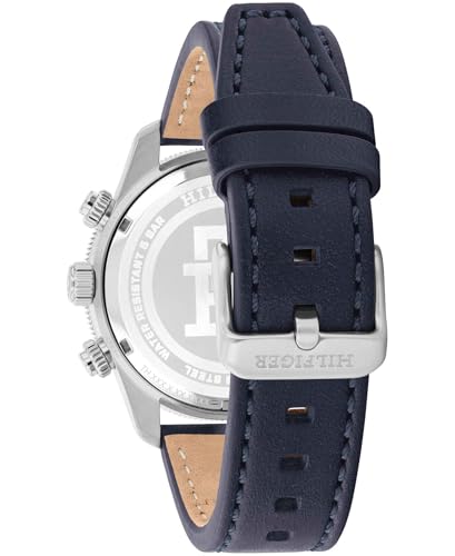 Image of Tommy Hilfiger Th85 Quartz Analog with Blue Dial Blue Leather Strap Watch for Men - TH1792187W