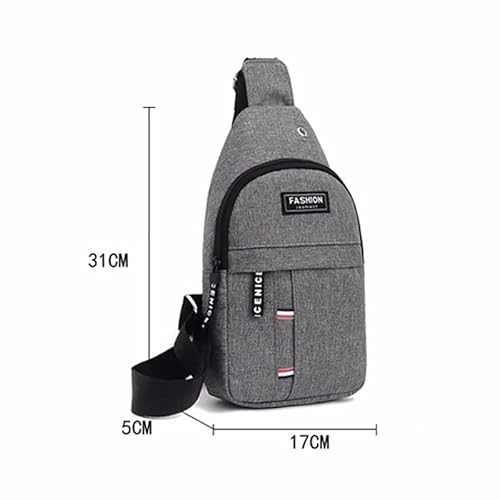 Bolsa Pochete Shoulder Bag Tira Colo Transversal Nécessaire Com Entrada Para Fone (Cinza)