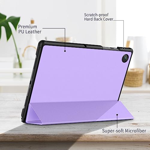 EasyAcc Hülle für Samsung Galaxy Tab A8 2022/2021 SM-X200/X205/X207, Schutzhülle Ultradünne PU Leder mit Standfunktion Kompatibel mit Glaxy Tab A8 10.5", Lavendel – Bild 6