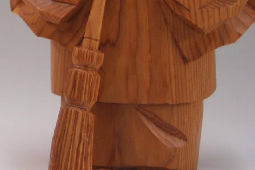 一位一刀彫　高砂（一位の木台付き） Amazon | 高砂人形(一位一刀彫6寸)、高さ18cm 結納ドットコム