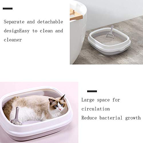 Caixa de vaso sanitário semi-incluída para gatos, à prova de ampulheta, caixa de areia destacável e