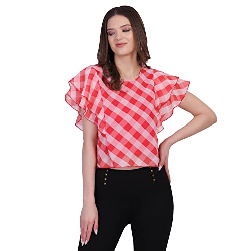 Image of Top for Women Georgette Style Red XL