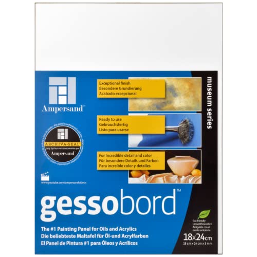 Catálogo para Comprar On-line Tableros de gesso de esta semana. 45 Ampersand - Panel Gessobord para Óleos, Alquídicos, Acrílicos, Collage y Técnicas Mixtas con Grosor de 3 mm, 18 x 24 cm