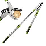 KSEIBI 252606 Anvil Lopper with Telescoping Aluminium Light-weight Handle, Tree Trimmer, Branch Cutter, Loppers, Pruning Shears, Garden Pruners Up to 2 Inch Cutting Capacity, 28 ~ 40 Inch