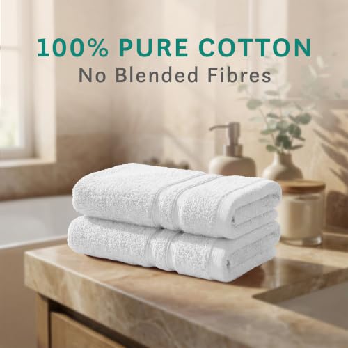 Image of MYTRIDENT Trident Hand Towels, 100% Cotton, Highly Absorbent, Super Soft, 2 Piece Hand Towel Set, 400 GSM, Hand Towel Set of 2, Gym - Spa Towel, Comfort Living Towel-Ice Grey