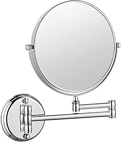 Miroir de vanité mural double face de haute précision ronde en chrome